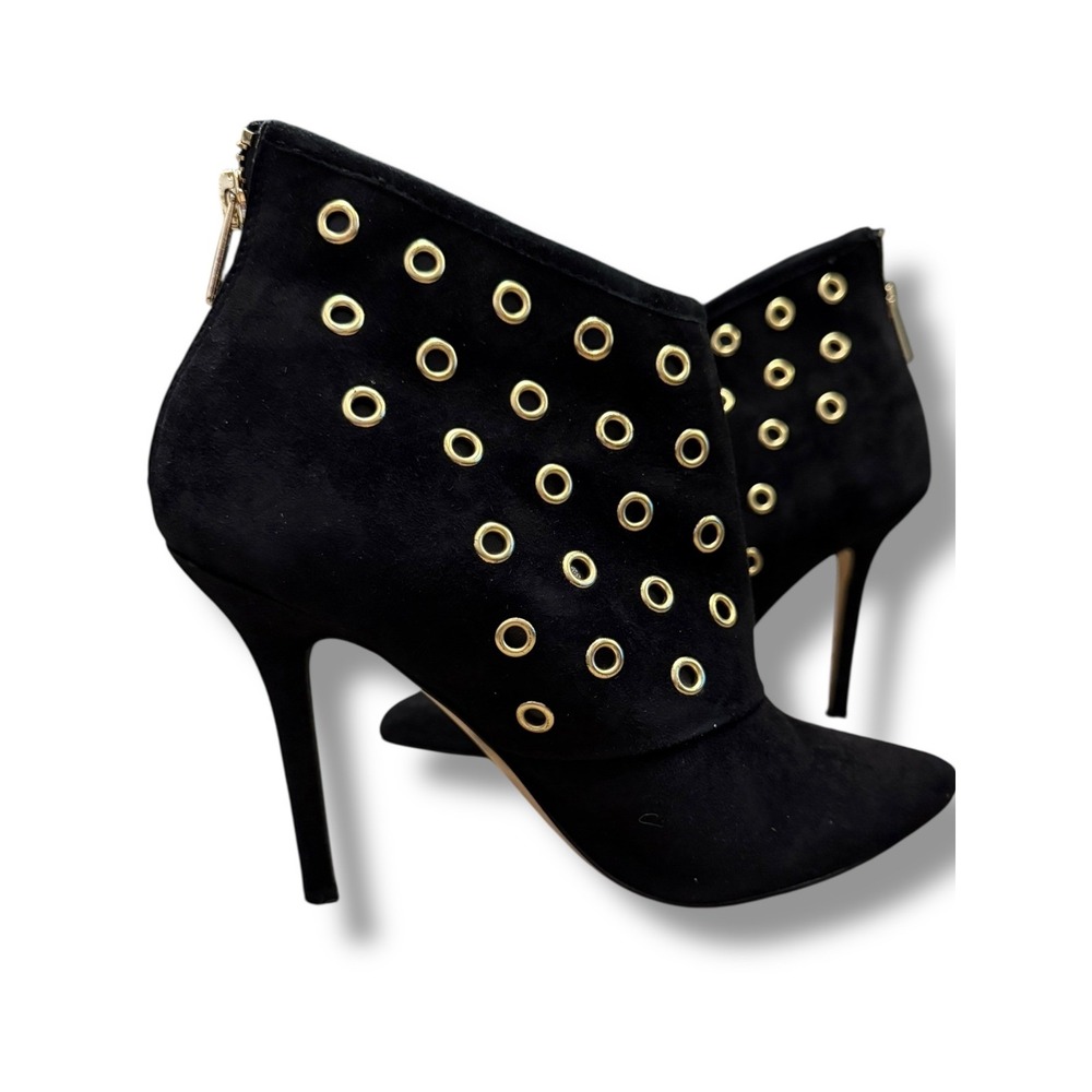 Boston Proper Booties Gold Eyelet Accents Stiletto Heel Ankle Boots Size 6
